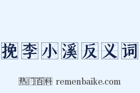 挽李小溪反义词是什么意思的图片